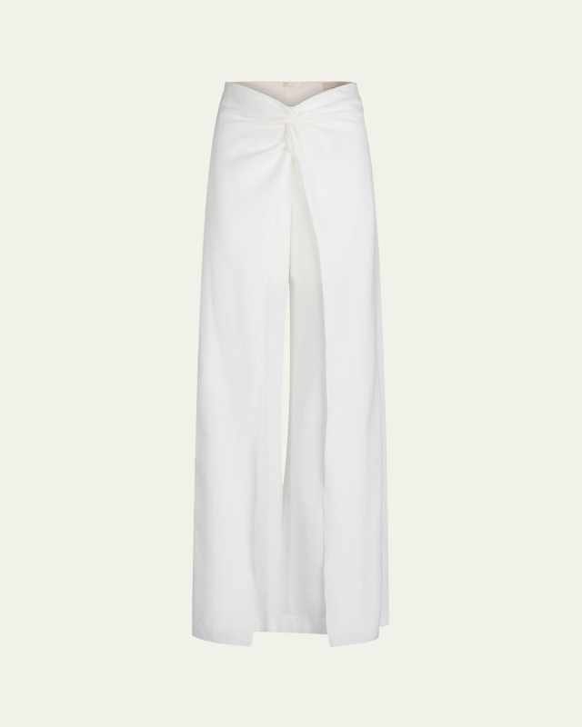 Canturipe Twist-Front Wide Leg Pants